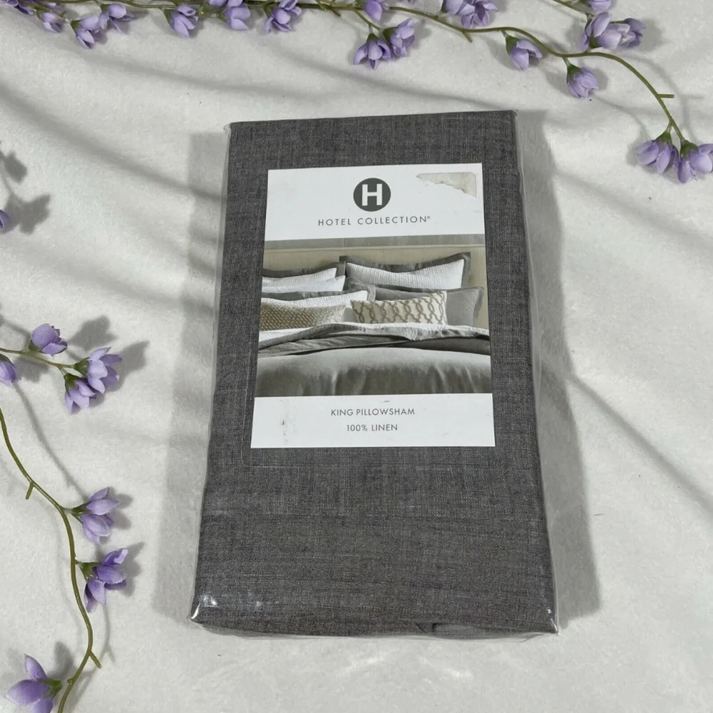 NIB [ 1 King ] Pillow‎ Sham for Hotel Collection Linen in Grey